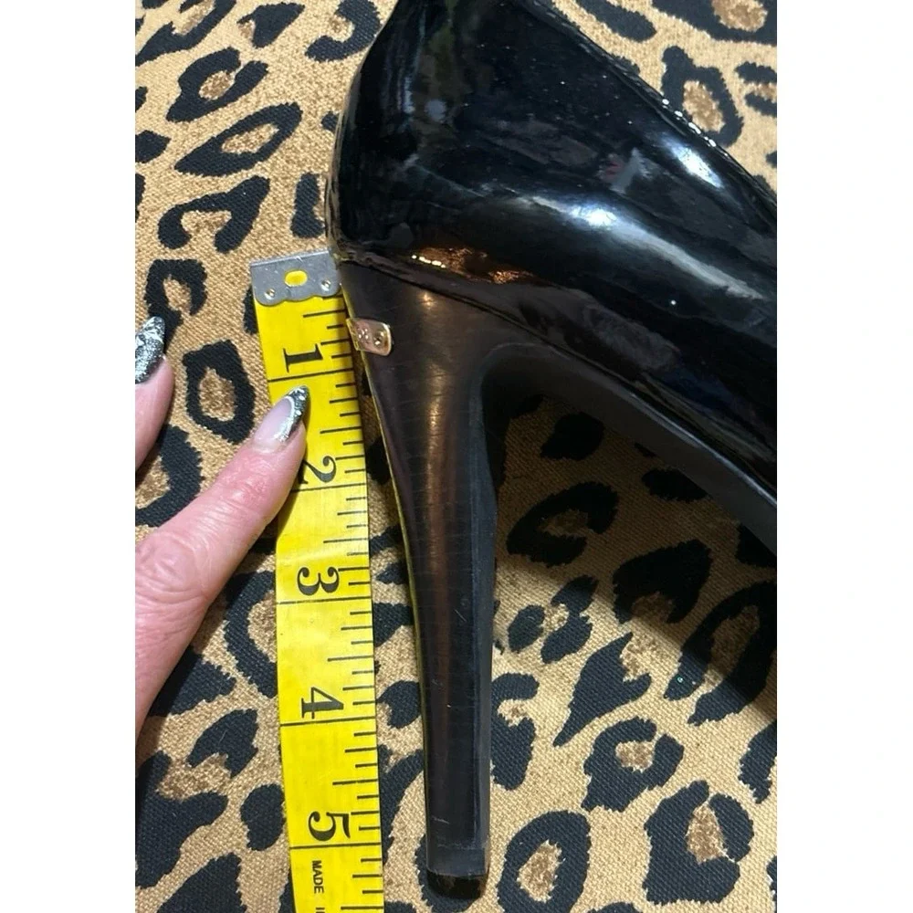 Michael Kors Black Shiny Patent Leather Platform Stiletto Pumps Heels, Size‎ 8.5